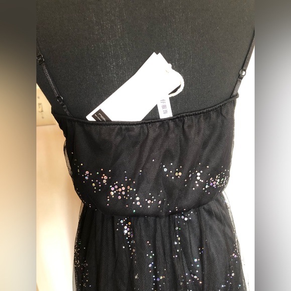 NWT Dress; Colorful Sequins; Spaghetti Straps; Asymmetrical Hemline; Fully Lined - Picture 8 of 14